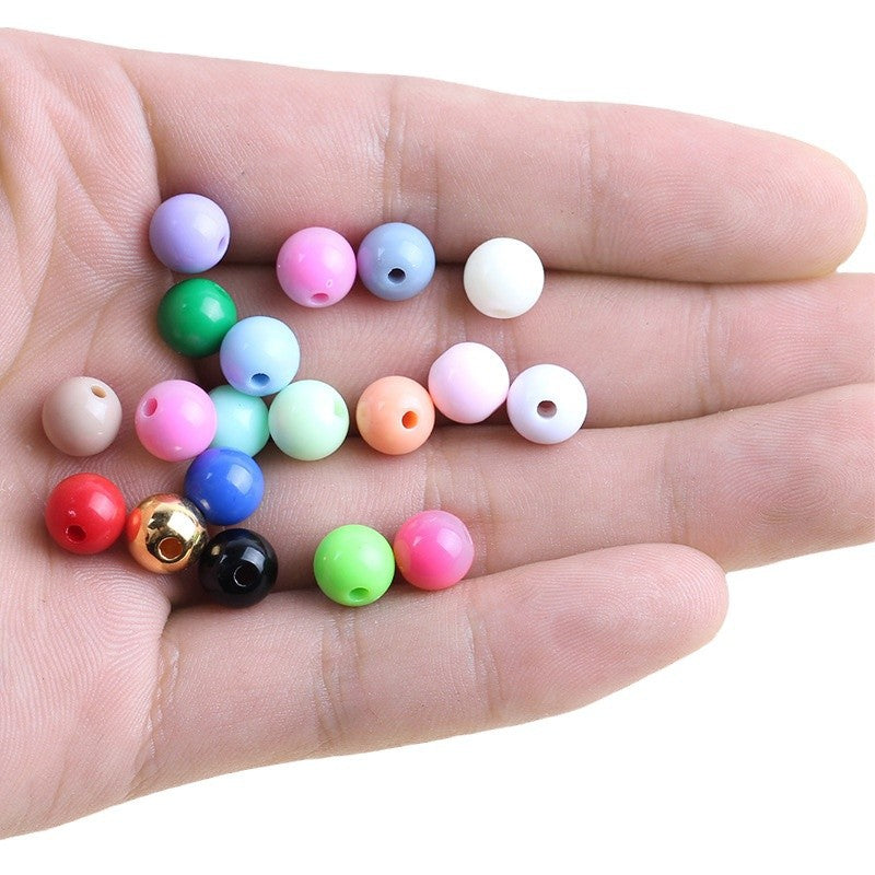 Solid Color Round Acrylic Beads 6mm Glossy Finish 600pcs 5