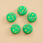 Baking Painted Flat Acrylic Beads 18mm Christmas Series 10pcs 6