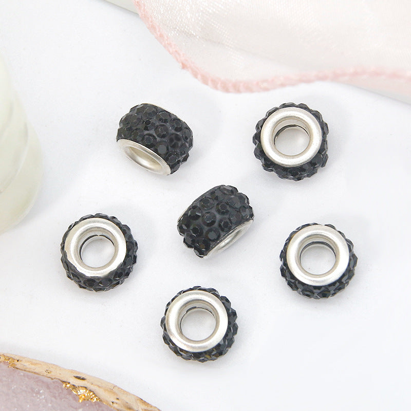 Rhinestone 3-Rows Spacer Beads 12mm Large Hole 50pcs 14