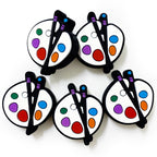 Silicone Focal Beads Drawing Board Paint Palette with Brushes 20pcs 3