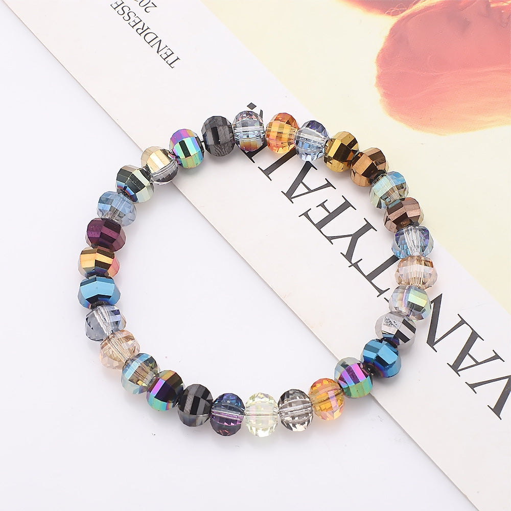 Glass Faceted Spacer Beads 8mm Plating Metallic Color 60pcs 4