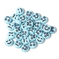 Cartoon Emoticon Flat Round Acrylic Beads 7x3.5mm Colorful 100pcs 10