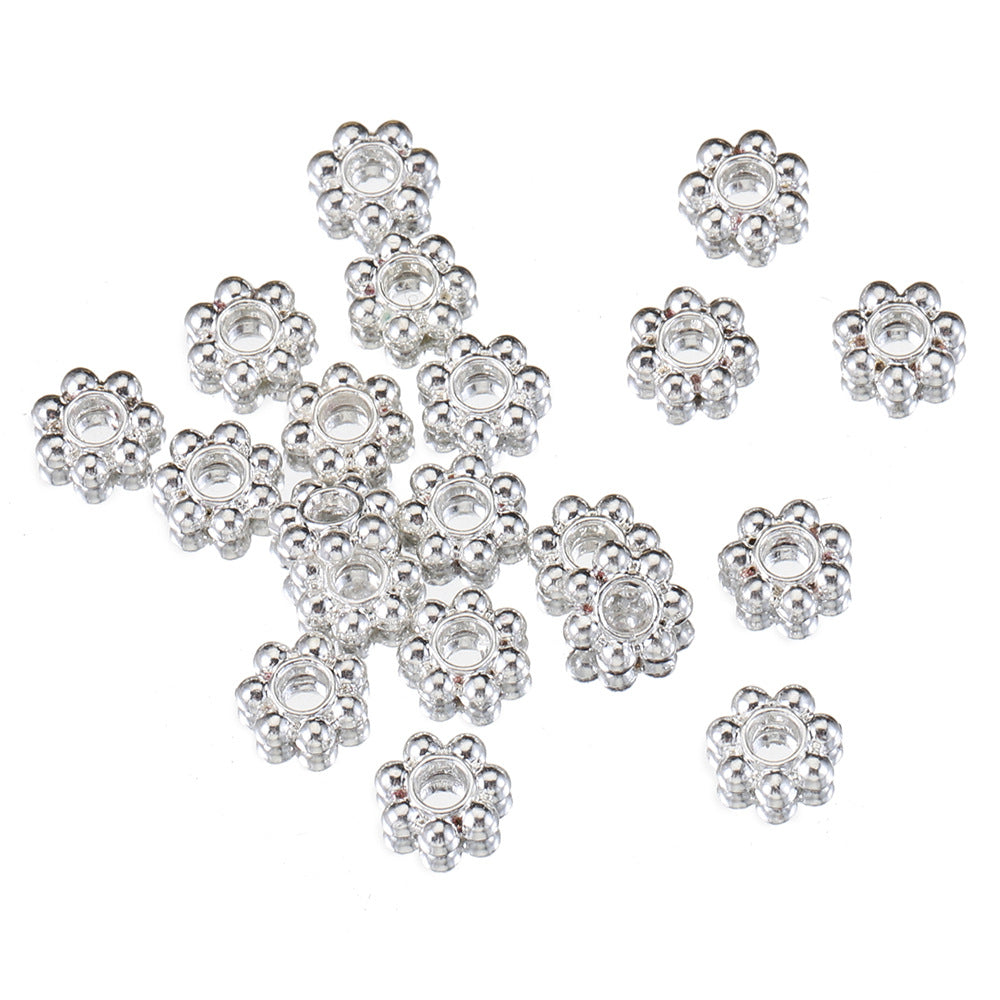 Brass Flower Spacer Beads 4-6mm Tiny Snow Design 50pcs 8