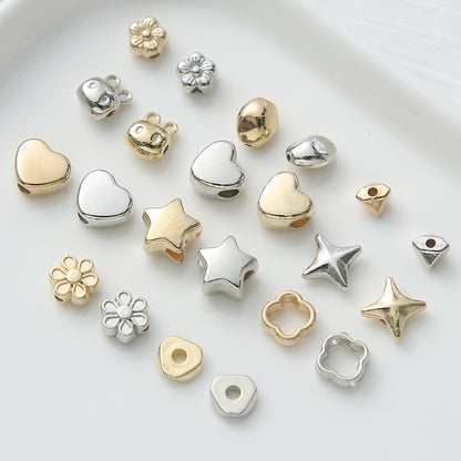 Acrylic Metallic Spacer Beads Gold and Silver 50pcs