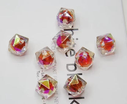 Faceted Acrylic Beads 16mm Diamond Shape Rainbow Assorted 200pcs