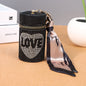 Rhinestone Love Heart Coin Purse Keychain with Scarf Accent 3