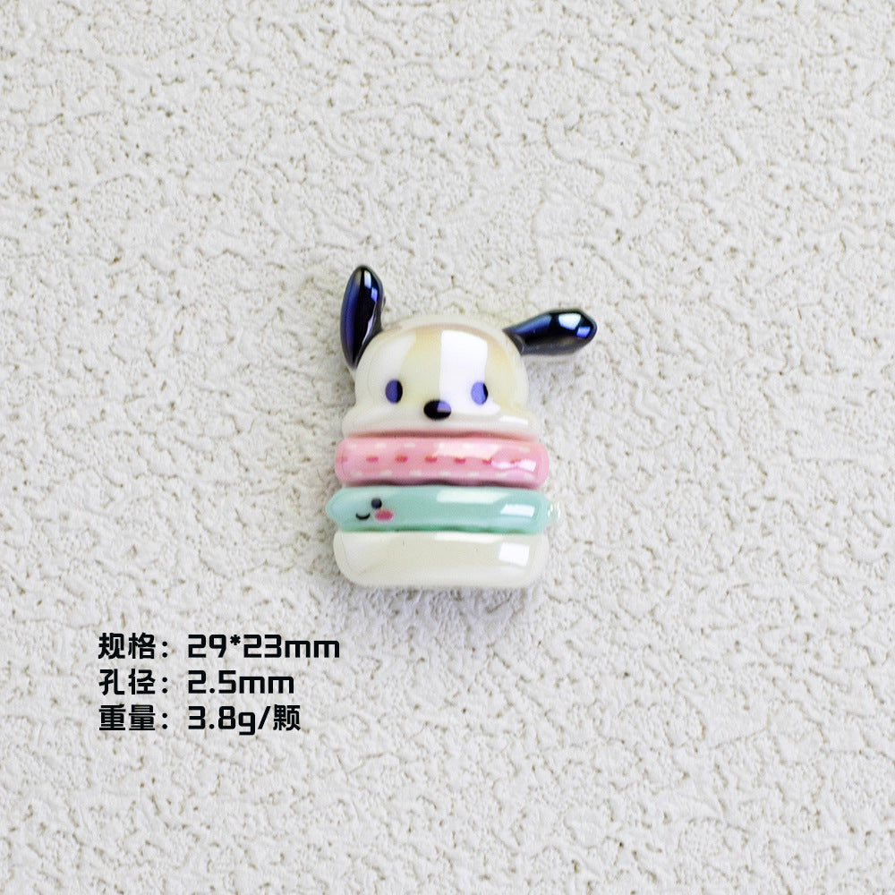 Sanrio Series Burger Resin Beads Glossy Pastel Colors 20pcs 8