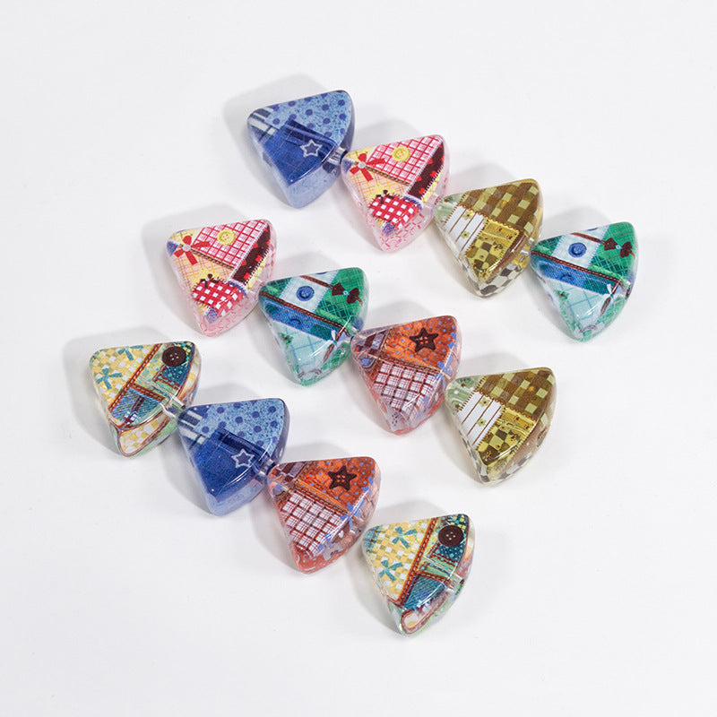 Cake Slice Acrylic Beads 21mm Colorful Mixed 10pcs 5