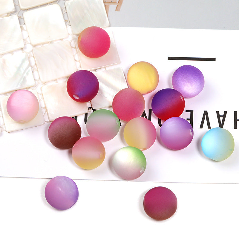 Frosted Gradient Resin Beads 10-20mm Two Tone Mixed Colors 50pcs 4