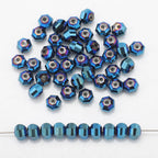 Glass Faceted Spacer Beads 8mm Plating Metallic Color 60pcs 6