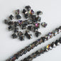 Electroplated Butterfly Glass Beads 8mm Iridescent Gold Purple Crystal 50pcs 10