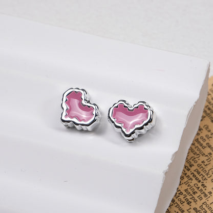 Silver Pixel Heart and Star Acrylic Beads 11mm Mixed Shapes 50pcs 6