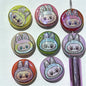 Plating Flat Bunny Acrylic Beads 25mm Double-Sided Printed 50pcs 4
