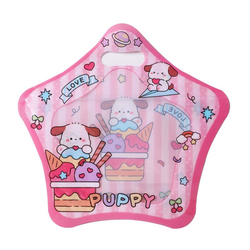 Star Shaped Zip Lock Bags Cute Pochacco Printed Plastic 20.8x6.5x20cm 10pcs 2