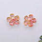 Plating Irregular Flower Acrylic Beads 26mm Transparent Pastel 100pcs 3