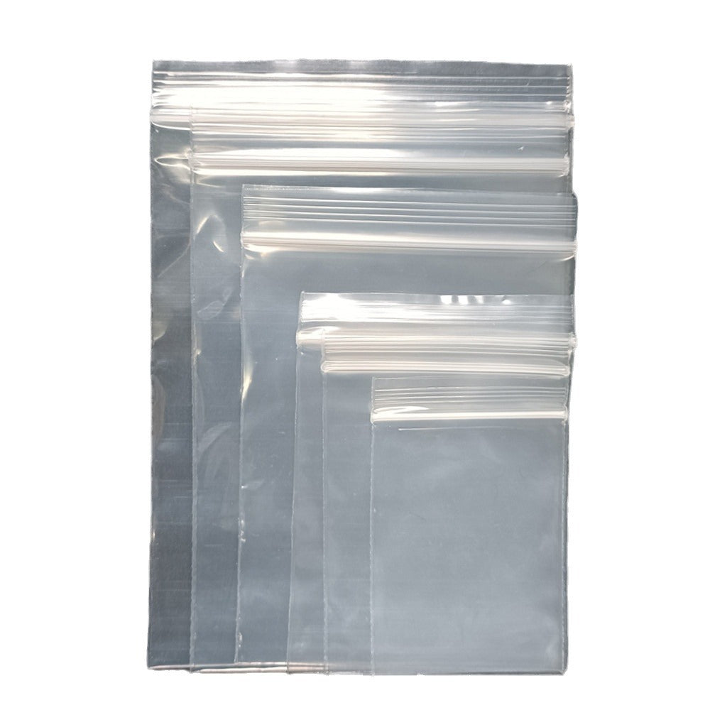 Transparent PE Plastic Zip Lock Bags Clear Resealable 100pcs 4x6-28x40cm 5