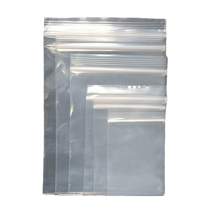 Transparent PE Plastic Zip Lock Bags Clear Resealable 100pcs 4x6-28x40cm 5