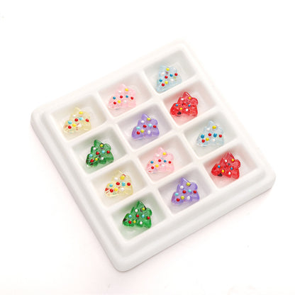 Christmas Tree Transparent Glass Beads 15x16mm Colorful Ornaments 10pcs 4