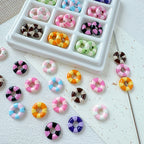 Swimming Ring Metal Beads 14mm Two-Tone Enamel Painted 10pcs