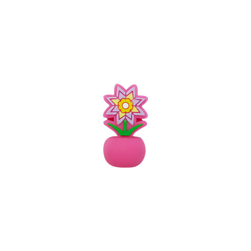 Silicone 3D Focal Beads Colorful Potted Plant Detailed Floral Design 20pcs 12