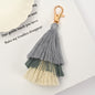 Layered Tassel Keychain Cotton Soft Texture with Metal Clasp 9
