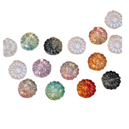 Gradient Sunflower Glass Beads 15mm Glossy Translucent Petals 25pcs 5