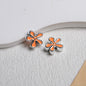 Irregular Flower Acrylic Beads 14mm Silver Enamel Mixed Colors 50pcs 15