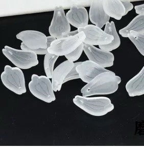 Czech Frosted Jasmine Glass Beads 10x19mm Frosted White 100pcs 3