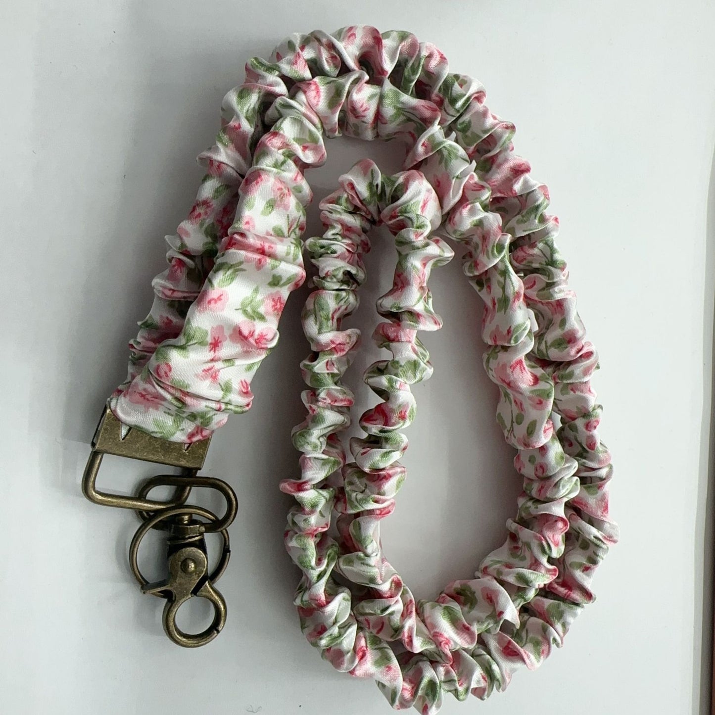 Stretchy Satin Scrunchie Lanyard Keychain Ruched Texture 49cm 1pc 13