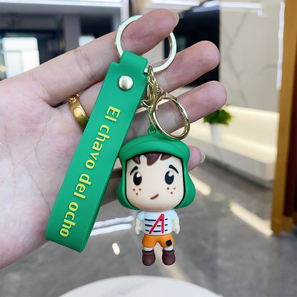 Soft Rubber Hero Cartoon Keychain Bright Matte Colors 6