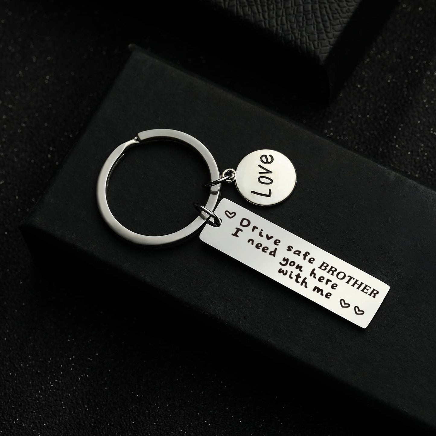 Stainless Steel Driving Safety Keychain Car Charm Engraved Drive Safe 12