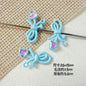Dotted Bow Metal Beads 20mm Rhinestone Embedded Bow Metal Beads 26mm Painted 10pcs 17