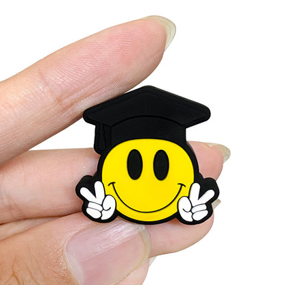 Silicone Focal Beads Smiling Doctor Hat Peace Sign Hands 20pcs 5
