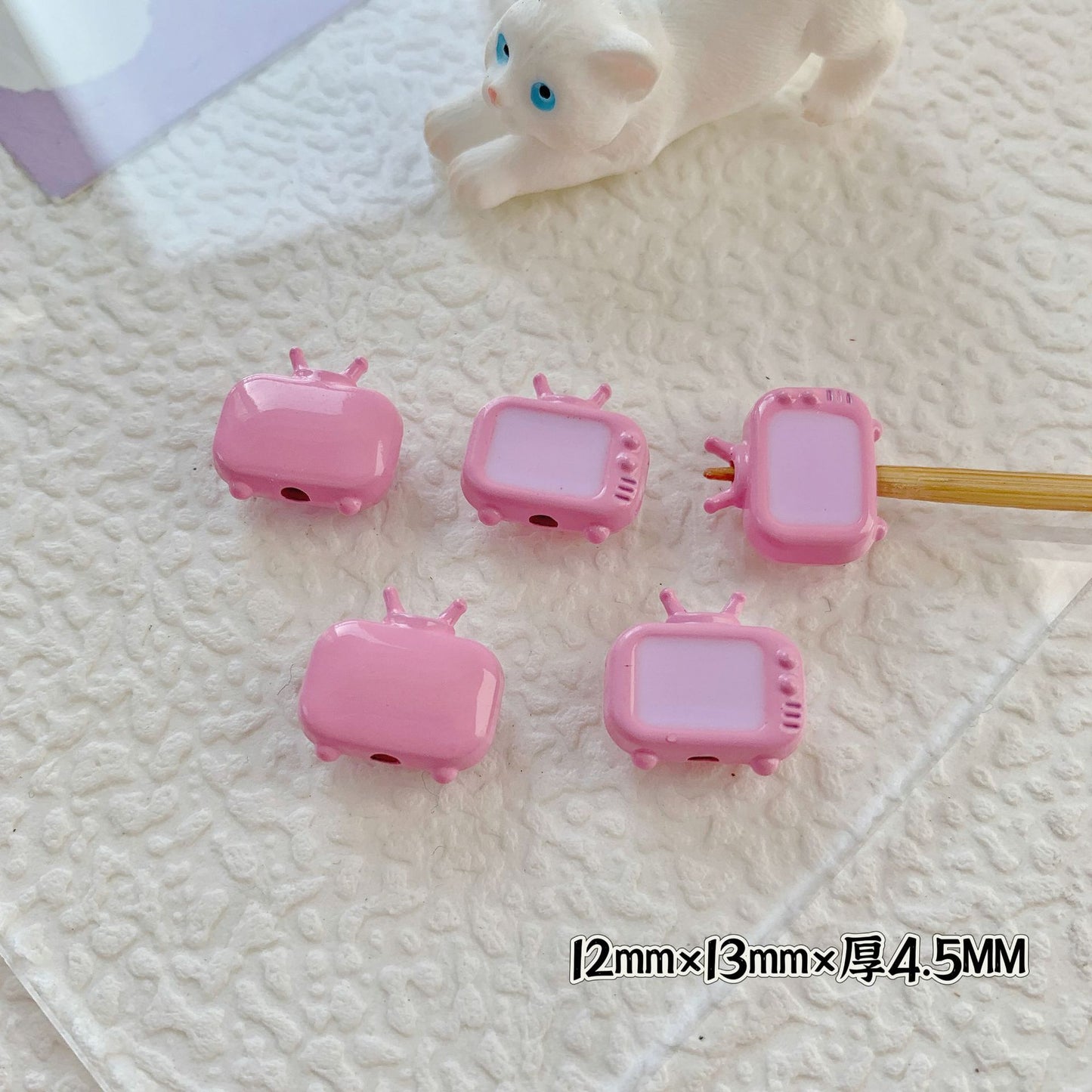 Cupcake and TV Metal Beads Painted Colorful Alloy 20pcs 23