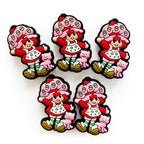 Silicone Focal Beads Strawberry Catwoman Holding Pink Cat 20pcs 2