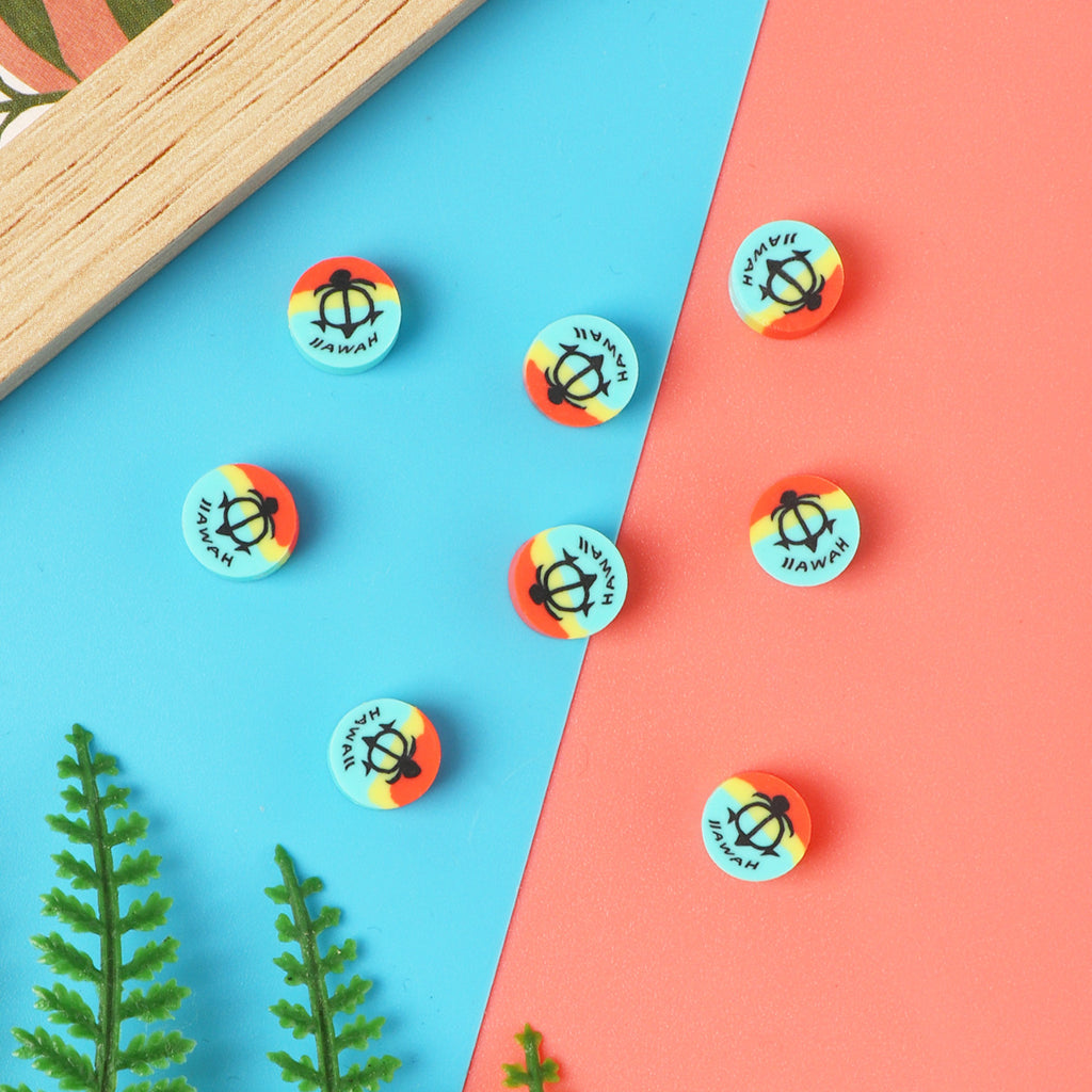 Flat Clay Beads 9mm Anchor Pattern Tropical Colors 100pcs 2
