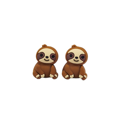 Silicone 3D Focal Beads Cartoon Animal Sloth Raised Arm Turkey Feather Fan 20pcs 6