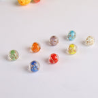 Lampwork Glass Beads Round 8 10 12mm Luminous Porcelain Gold Foil 5pcs