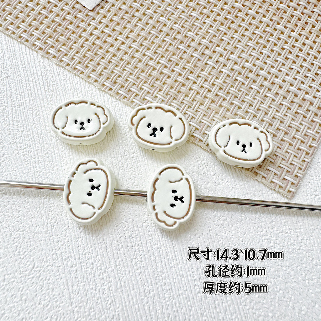 Puppy Butterfly Metal Beads 14mm 12mm Glossy Baked Finish 10pcs 6