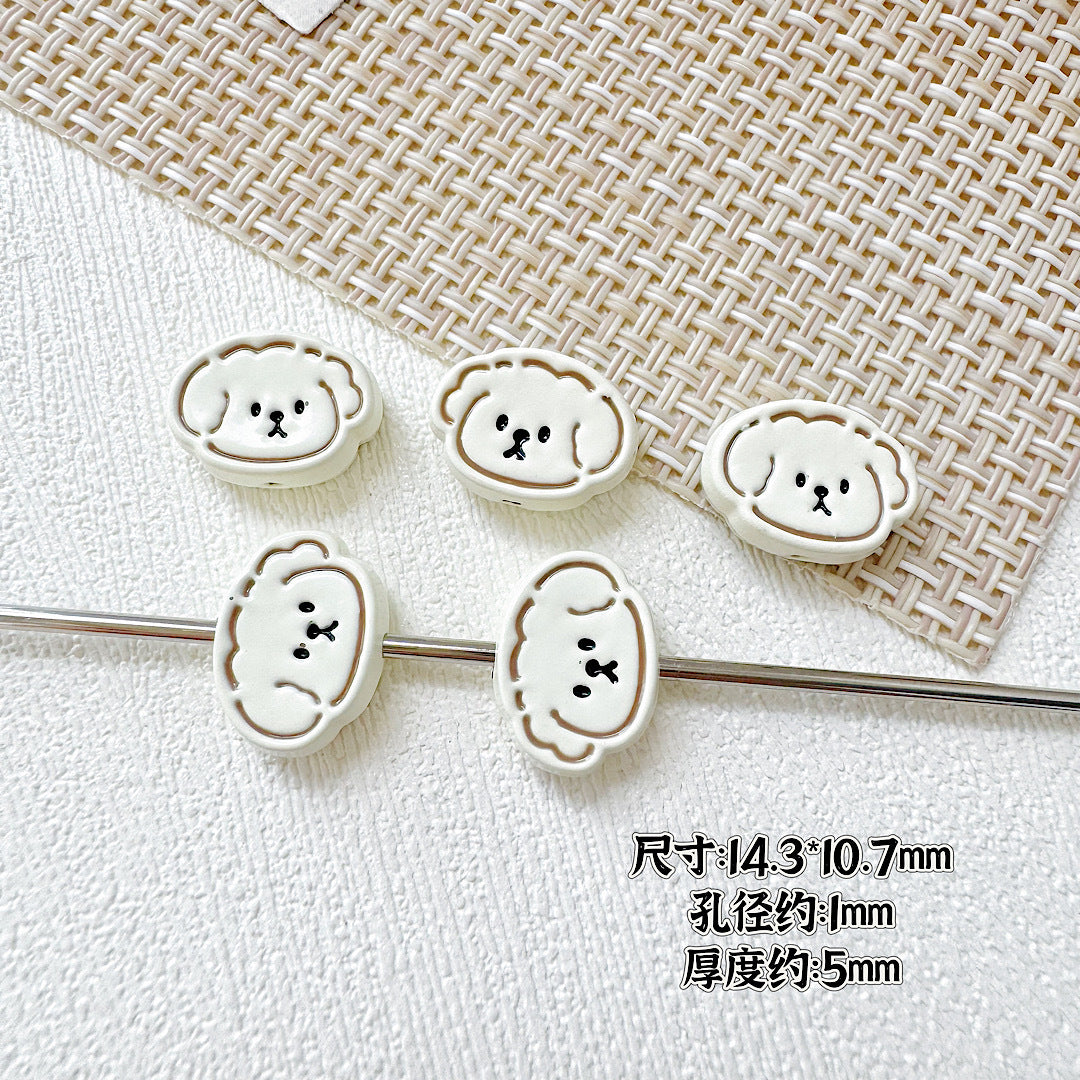 Puppy Butterfly Metal Beads 14mm 12mm Glossy Baked Finish 10pcs 6