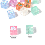 Cream Color Square Acrylic Beads 14mm Transparent 10pcs 2