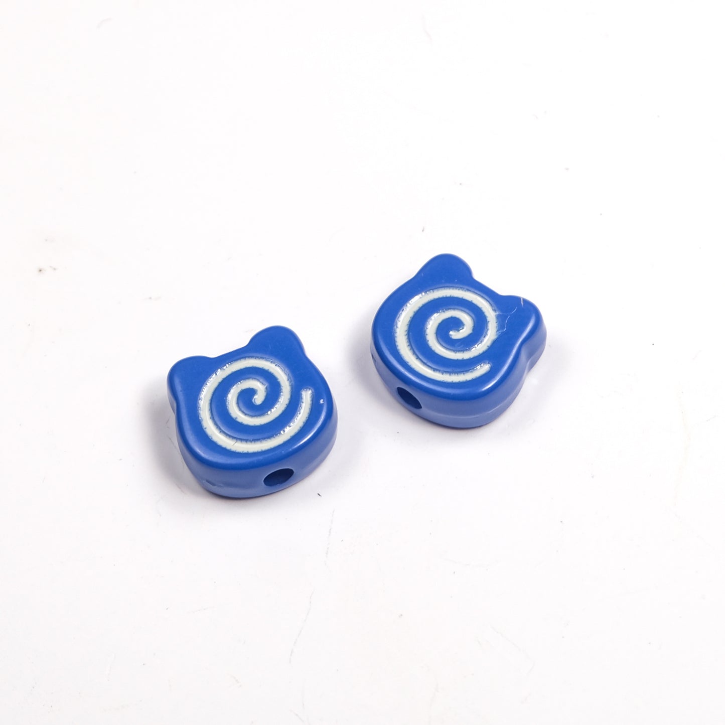 Painted Spiral Bear Acrylic Beads 11mm Colorful Glossy 50pcs 9