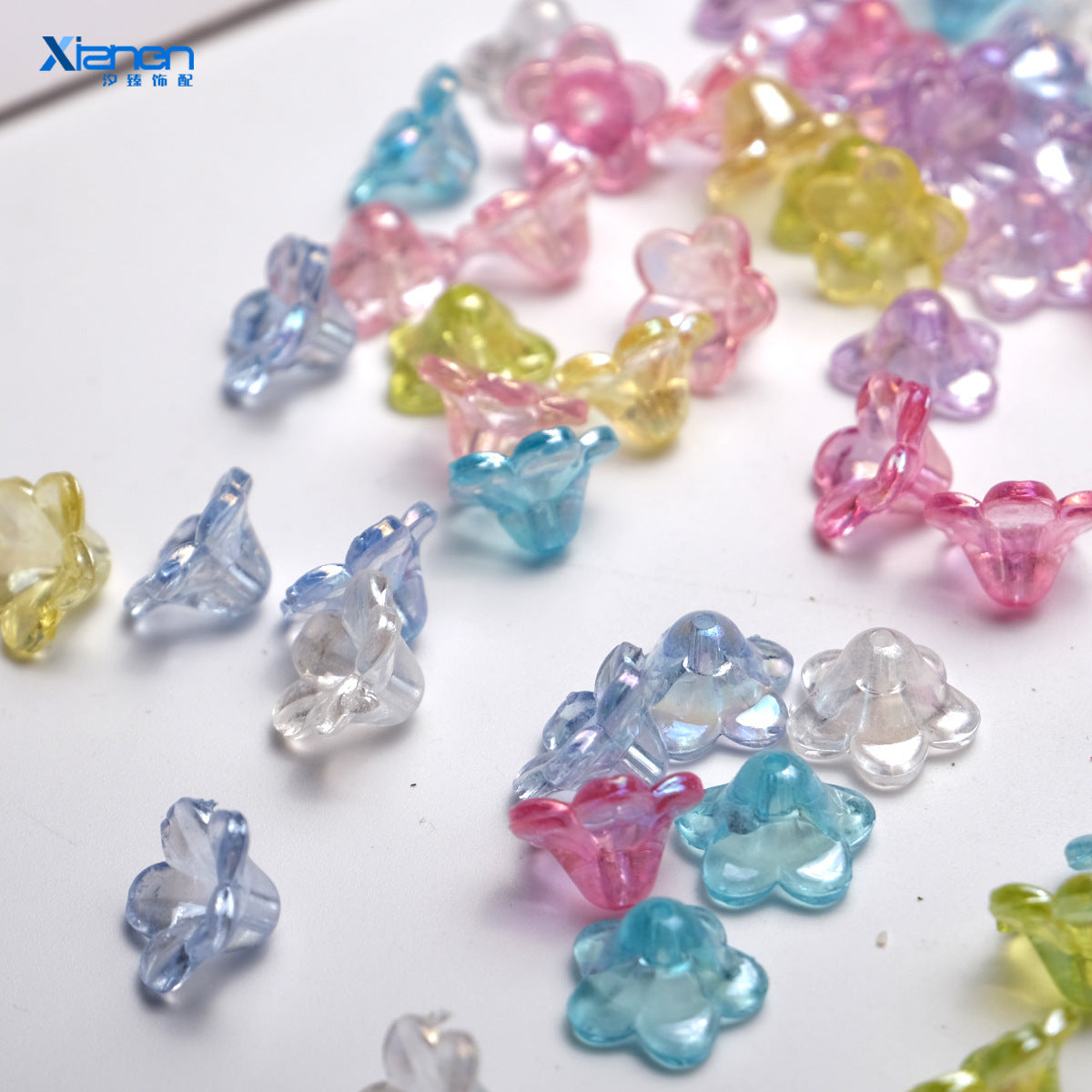Transparent Plating Horn Petal Acrylic Beads 10mm Multicolor 500pcs 11