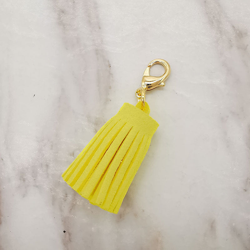 Mini Chunky Tassel Keychain PU Leather with Metal Clasp 8pcs 7