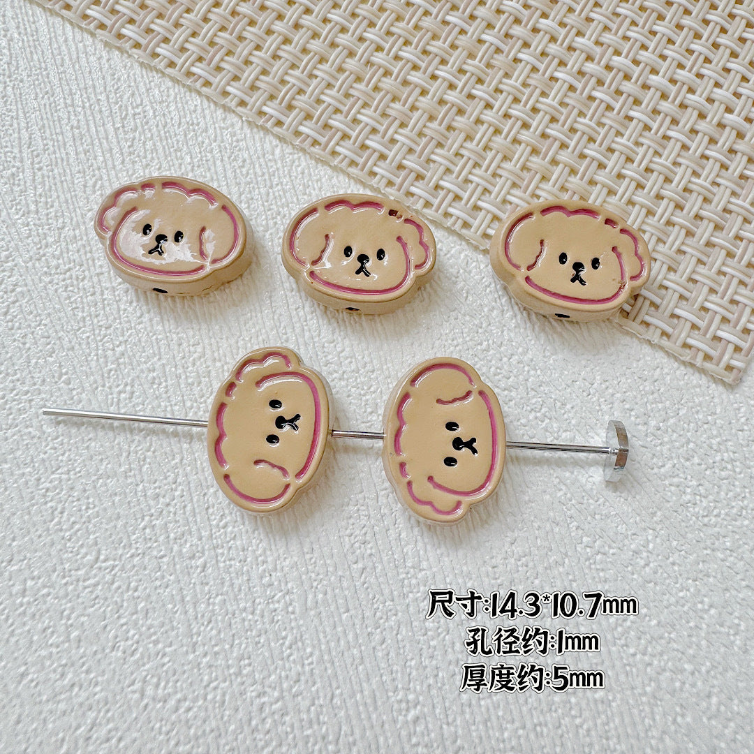 Puppy Butterfly Metal Beads 14mm 12mm Glossy Baked Finish 10pcs 13