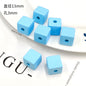 Rubberized Spray Painted Square Acrylic Beads 13mm 50pcs 9