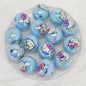 UV Plating Round Acrylic Beads 16mm Hello Kitty Printed 100pcs 9