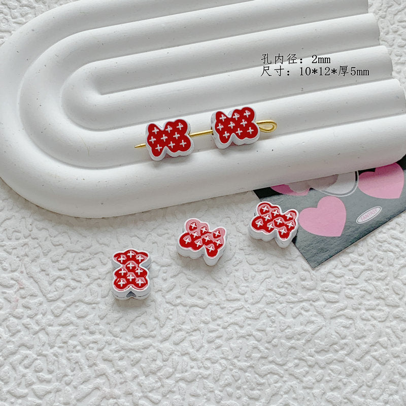 Christmas Series Metal Beads Baking Painted Alloy 20pcs 32