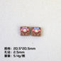 Cartoon Square Resin Beads 20mm Glossy Colorful 10pcs 10