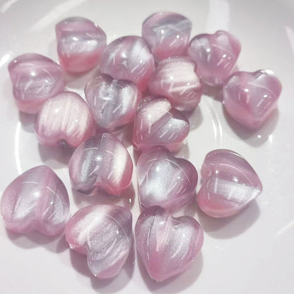 Fantasy Gradient Heart Resin Beads 20mm Pearlescent Purple Blue 20pcs 11